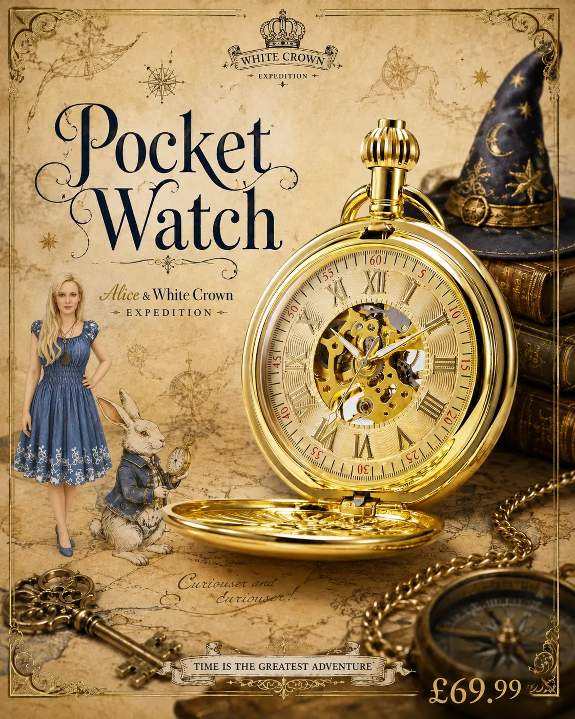 Alice Gold Pocket Watch